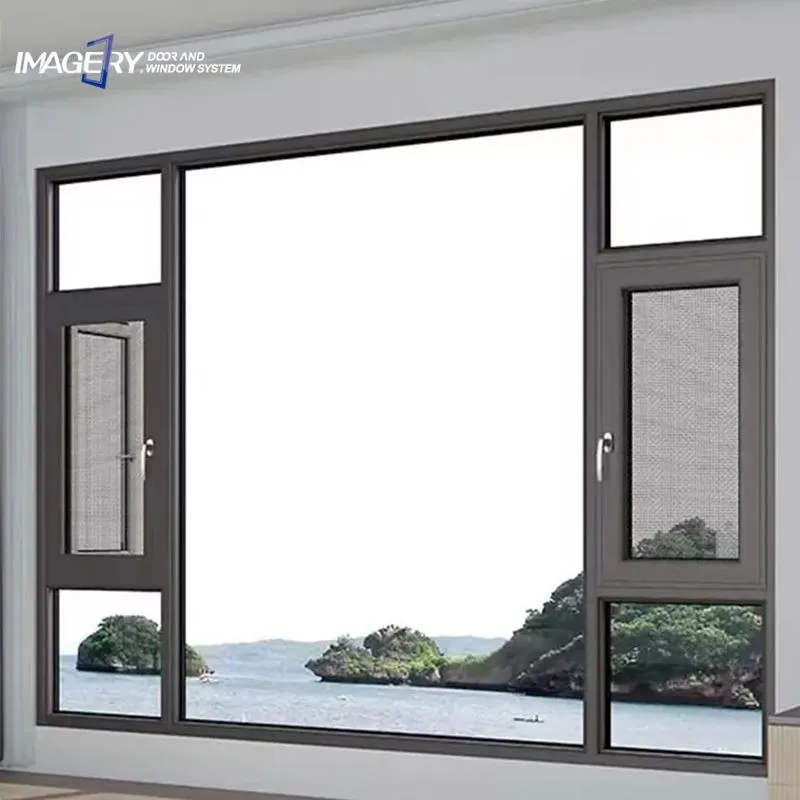 Aluminum Casement Windows With Security Mesh
